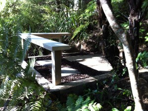 Bush garden seat with pavers