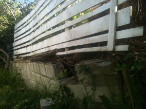 Retaining wall before