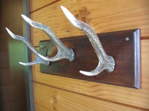 Resin & fiberglass 'Antler coat hooks'. 3 hook - $150