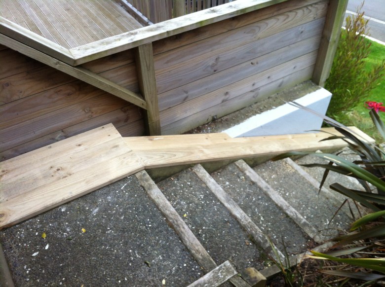 SO wooden frame around steps